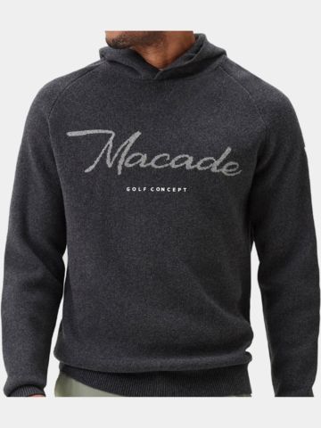Macade Golf Signature Knit Hoodie Pullover Strick grau