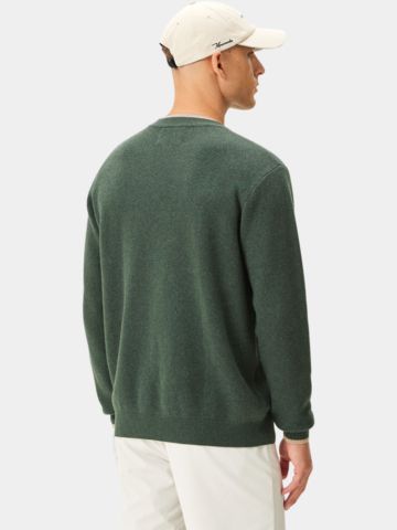 Macade Golf Cashmere Blend Knit Crewneck Pullover Strick grün