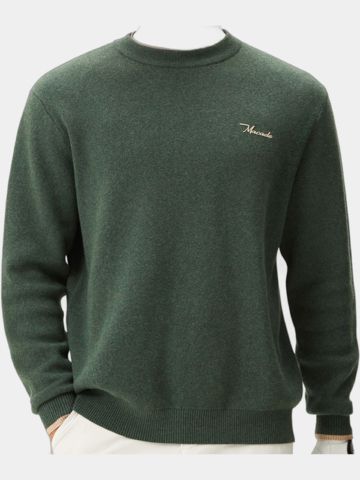 Macade Golf Cashmere Blend Knit Crewneck Pullover Strick grün