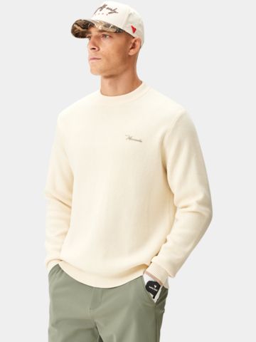 Macade Golf Cashmere Blend Knit Crewneck Pullover Strick offwhite