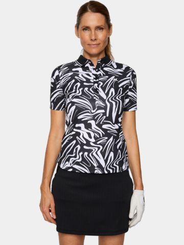 J.Lindeberg Georgia Print Halbarm Polo weiß