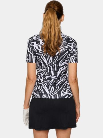 J.Lindeberg Georgia Print Halbarm Polo weiß