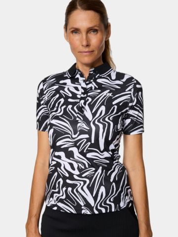 J.Lindeberg  Georgia Print Halbarm Polo weiß