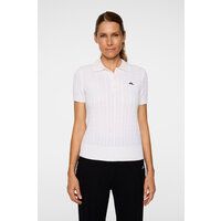 J.Lindeberg Kinsley Cable Knit Wool Shirt Halbarm Polo weiß