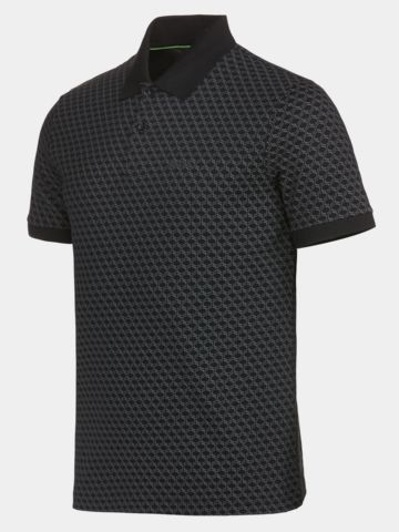 BOSS PL_GOC Chip Pattern Halbarm Polo schwarz