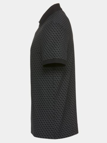 BOSS PL_GOC Chip Pattern Halbarm Polo schwarz