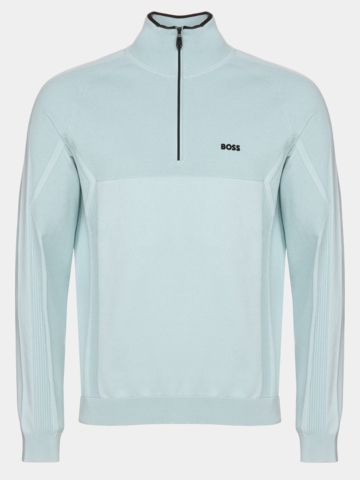 BOSS KN_GOC Hydro QZ Troyer knit green