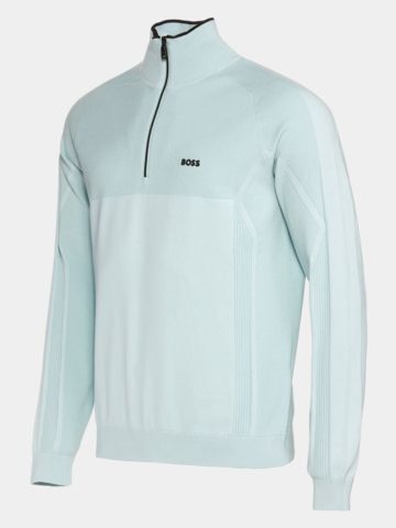 BOSS  KN_GOC Hydro QZ Troyer Knit green