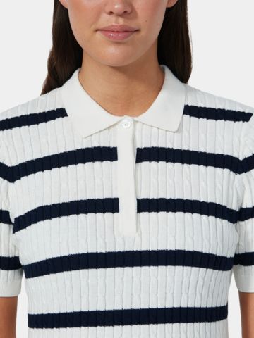Daily Sports STRIPED MADELENE 1/2 Arm Strick Polo navy