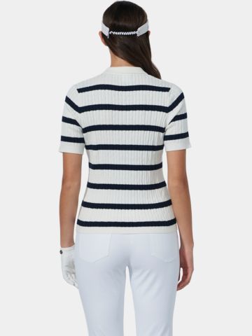 Daily Sports STRIPED MADELENE 1/2 Arm Strick Polo navy