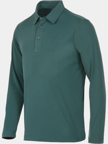 Backtee Backtee Mens Performance Langarm Polo dunkelgrün