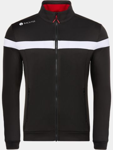 Backtee Mens Full Zip Shield Midlayer Jacke schwarz