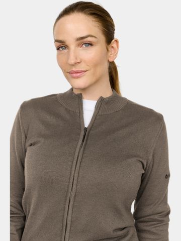 Backtee Backtee Ladies Windbreaker Full-Zip Windstopp Knit Jacket taupe
