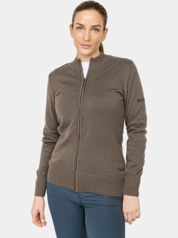 Backtee Ladies Windbreaker Full-Zip Windstopp Strick Jacke taupe
