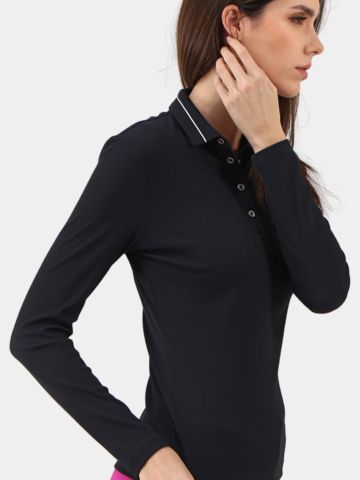 Chervo  ACUME Langarm Polo schwarz