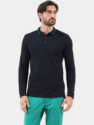 Chervo ABBAZIA Langarm Polo schwarz