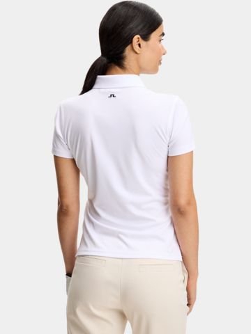 Polokošile J.Lindeberg Tour Tech s polovičním rukávem bílá
