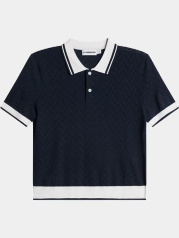 J.Lindeberg Polly Pointelle Strick Polo navy