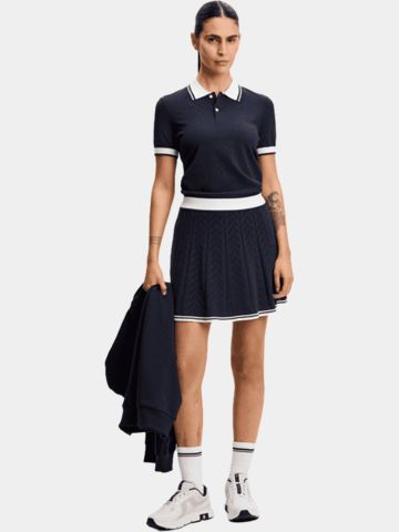 J.Lindeberg Polly Pointelle Strick Polo navy