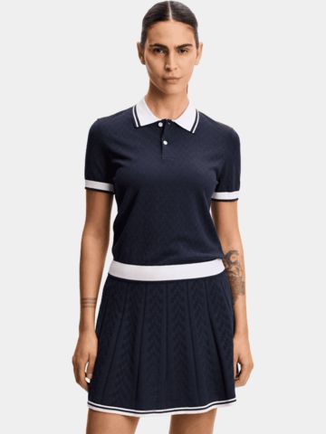 J.Lindeberg Polly Pointelle Strick Polo navy