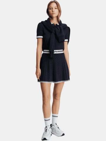 J.Lindeberg Pamela Pointelle Knitted kurz Skort navy