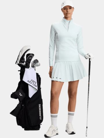 J.Lindeberg Cindy Quarter Zip Stretch Midlayer hellblau