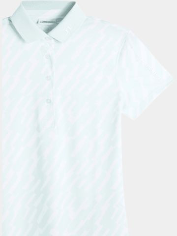 J.Lindeberg Tour Tech Print Halbarm Polo hellblau