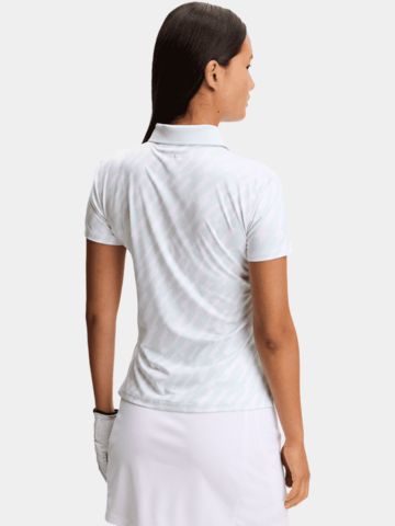 J.Lindeberg Tour Tech Print Halbarm Polo hellblau