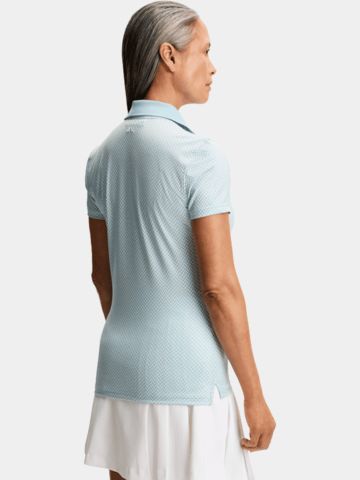 J.Lindeberg Tour Tech Print Halbarm Polo denim