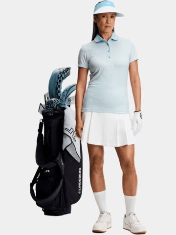 J.Lindeberg Tour Tech Print Halbarm Polo denim