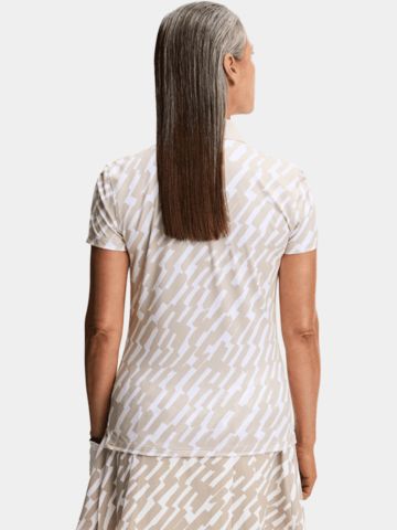 J.Lindeberg Tour Tech Print Halbarm Polo sand