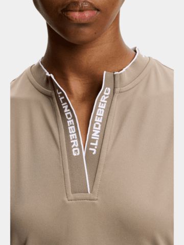 J.Lindeberg Leya Sleeveless Top ohne Arm Polo taupe