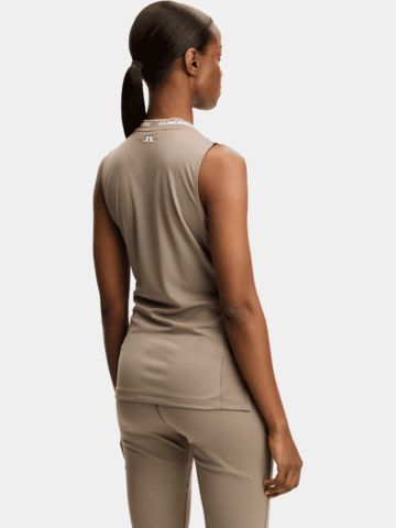 J.Lindeberg Leya Sleeveless Top ohne Arm Polo taupe
