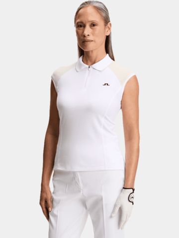 J.Lindeberg Lei polo bez rukávů bílá