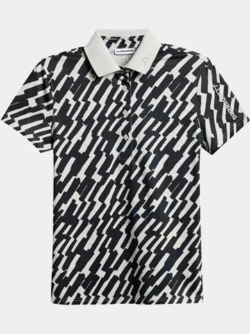 J.Lindeberg Tour Tech Print Polokošile s polovičním rukávem černá