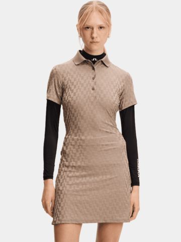 J.Lindeberg DALLY DRESS Šaty s polovičním rukávem v šedé barvě