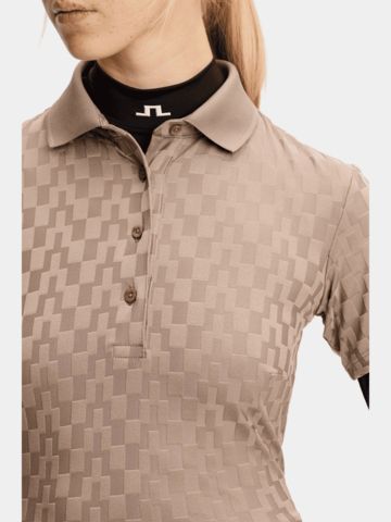 J.Lindeberg  DALLY DRESS šaty s krátkým rukávem taupe