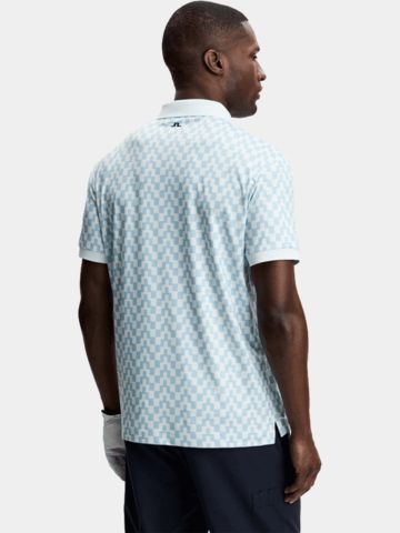 J.Lindeberg Tour Tech Print Halbarm Polo denim