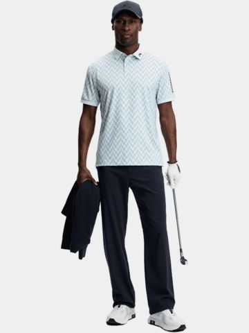 J.Lindeberg Tour Tech Print Halbarm Polo denim