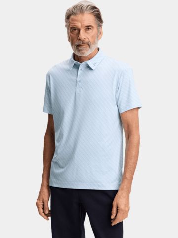 J.Lindeberg Tod Print Halbarm Polo blau