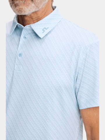 J.Lindeberg Tod Print Halbarm Polo blau
