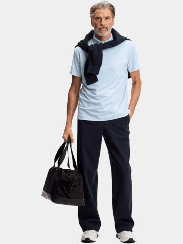 J.Lindeberg Tod Print Halbarm Polo blau