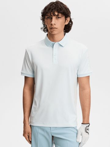 J.Lindeberg Tour Tech Halbarm Polo hellblau