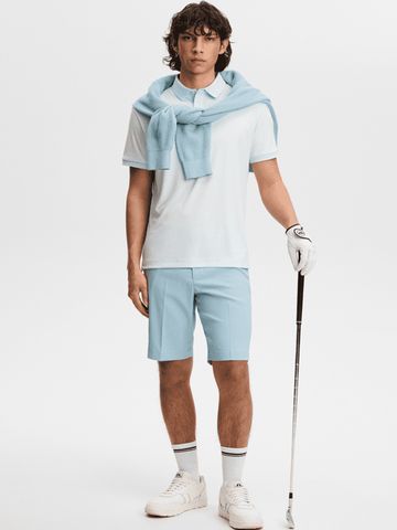 J.Lindeberg Tour Tech Halbarm Polo hellblau