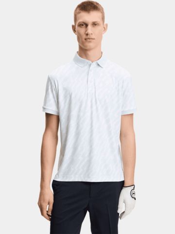 J.Lindeberg Tour Tech Print Halbarm Polo hellblau