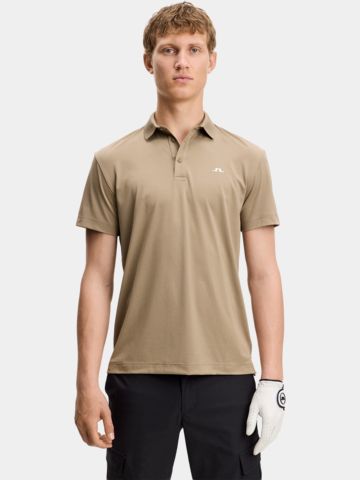 J.Lindeberg Bridge half sleeve polo camel