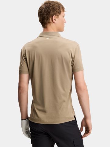 J.Lindeberg Bridge half sleeve polo camel