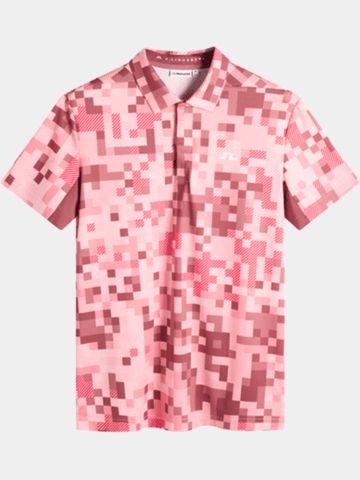 J.Lindeberg Dario Tour Print Halbarm Polo pink