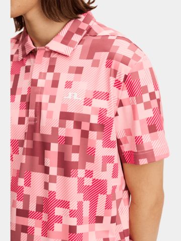 J.Lindeberg Dario Tour Print Halbarm Polo pink