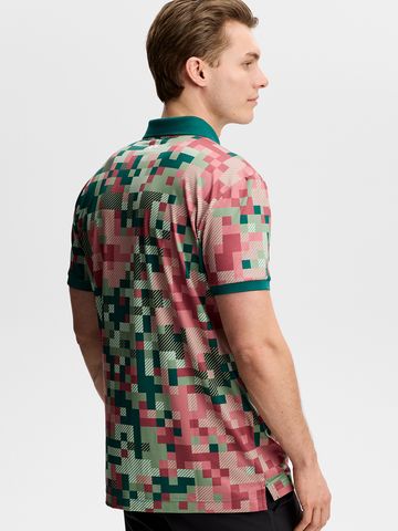 J.Lindeberg Bridger Tour Print Halbarm Polo rot